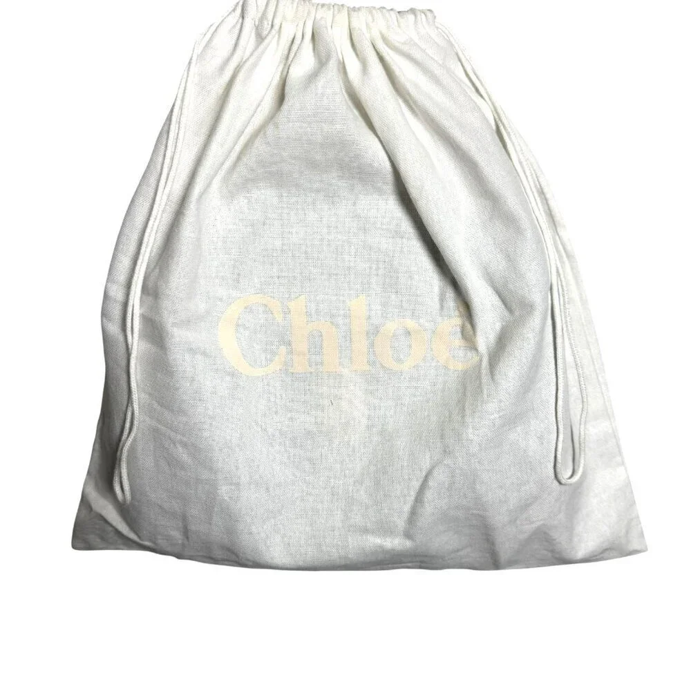 Chloe Drew Grey Pebbled Leather Shoulder Bag Gold Hardware medium